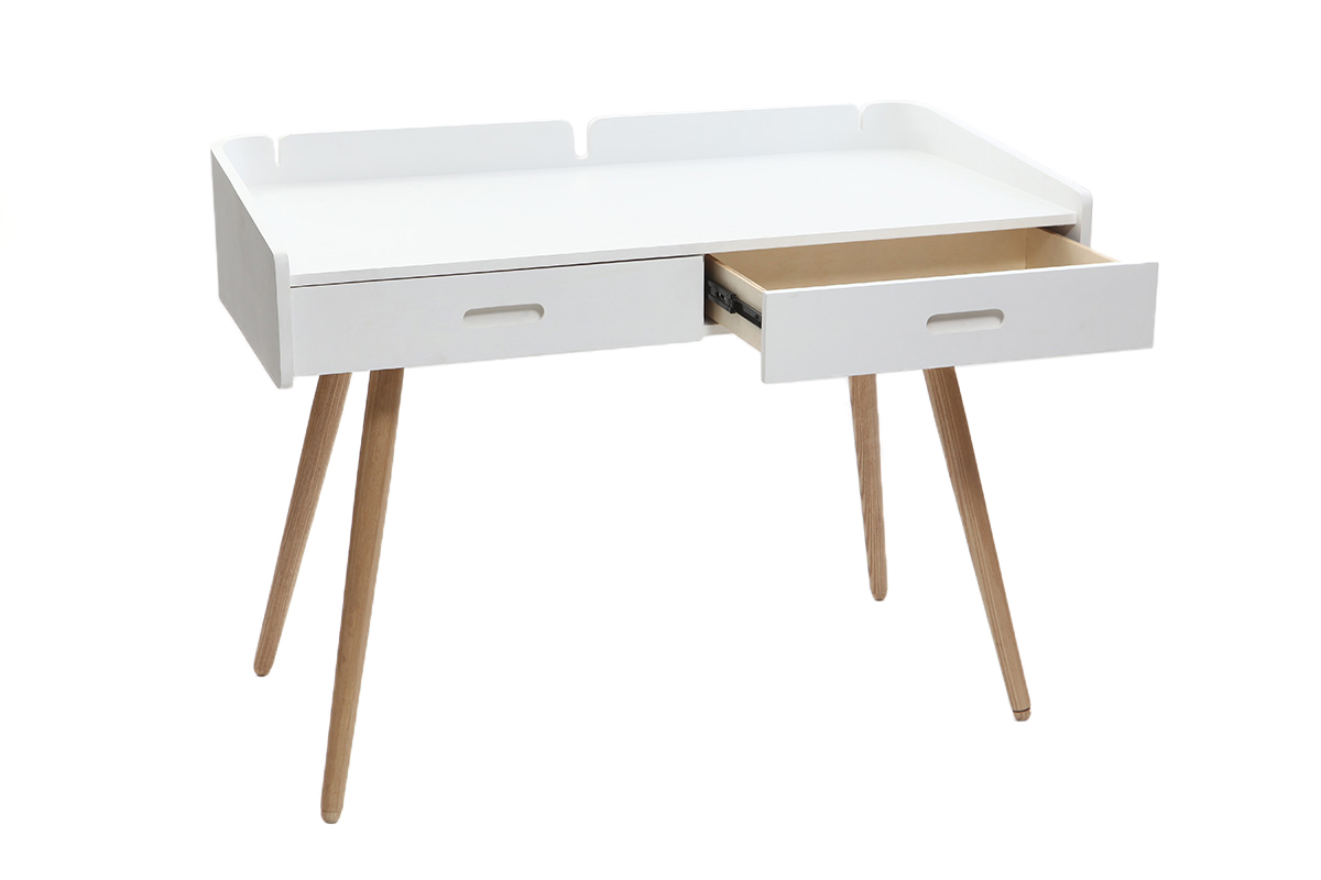 Bureau design fr�ne blanc NEVIL