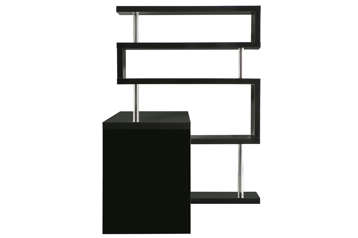 Bureau design modulable noir laqu� brillant T-MAX