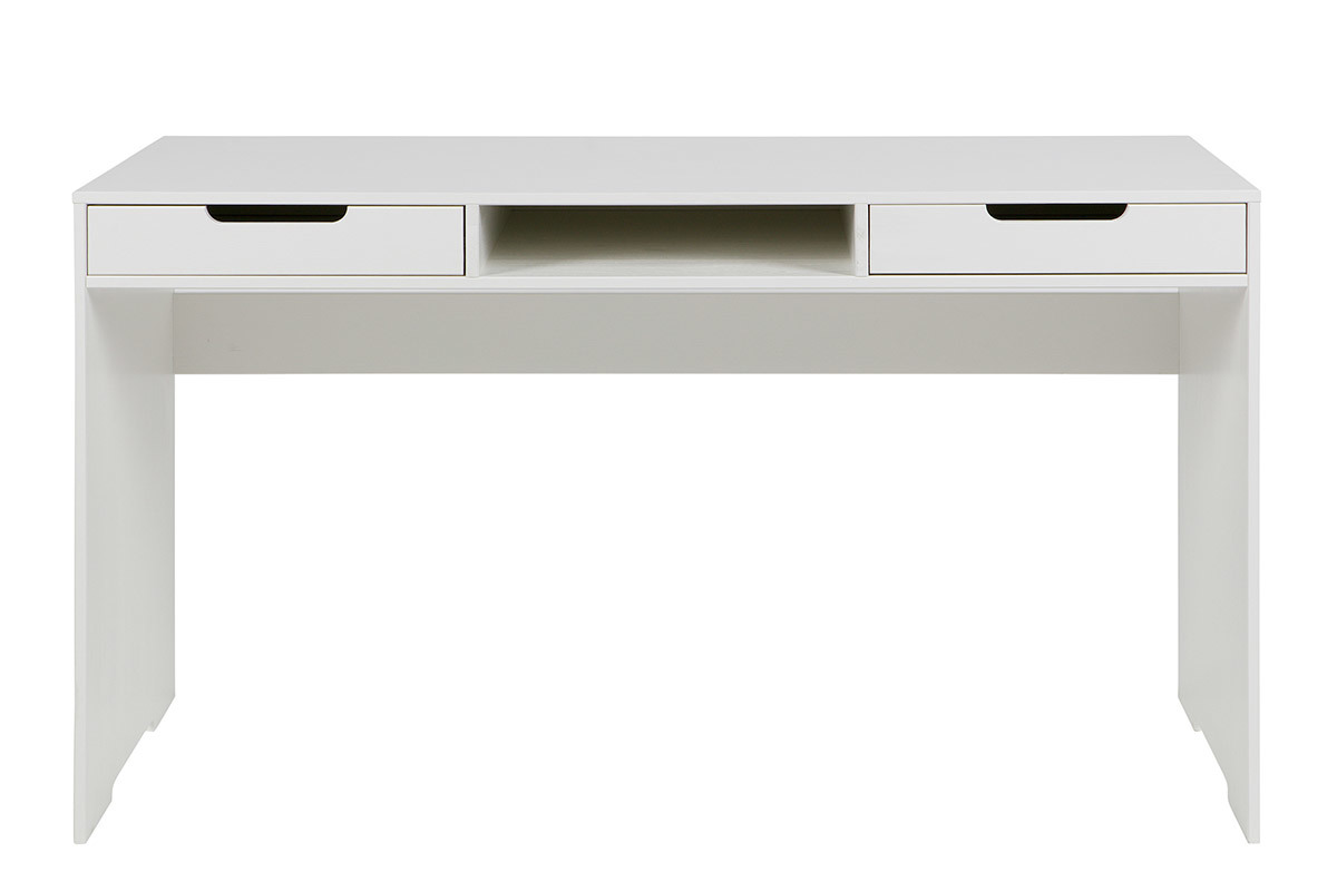 Bureau design pin blanc 2 tiroirs HARVARD