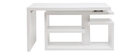 Bureau design pivotant laqu&eacute; blanc brillant L147-217 cm HALTON