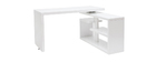 Bureau design pivotant laqu&eacute; blanc brillant L147-217 cm HALTON