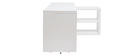 Bureau design pivotant laqu&eacute; blanc brillant L147-217 cm HALTON