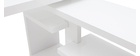 Bureau design pivotant laqu&eacute; blanc brillant L147-217 cm HALTON
