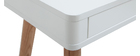 Bureau design scandinave blanc et bois L115 cm TOTEM