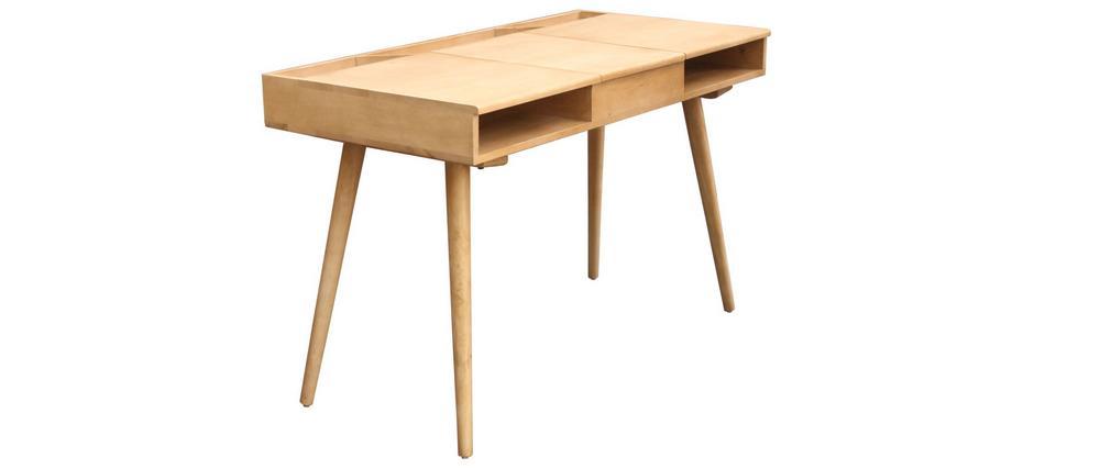 Bureau en manguier avec rangement et miroir PACITO