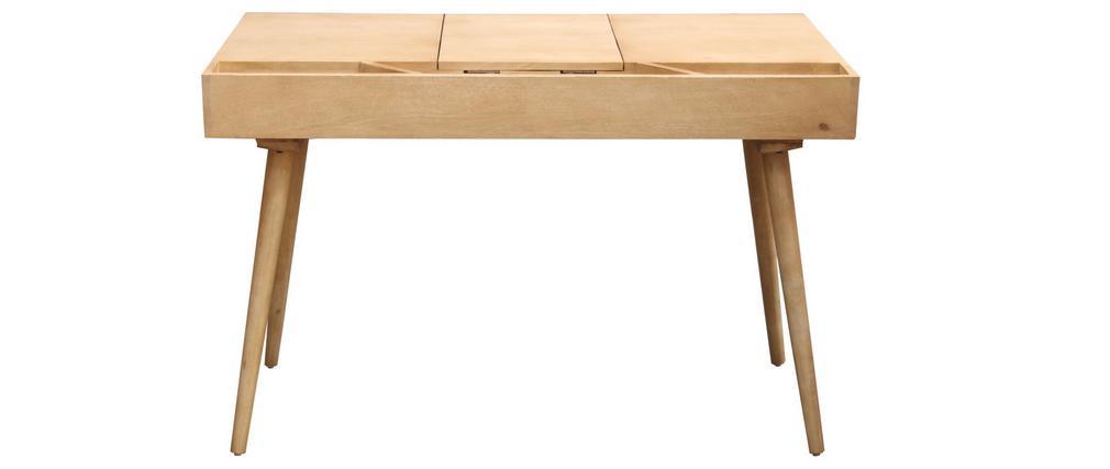 Bureau en manguier avec rangement et miroir PACITO