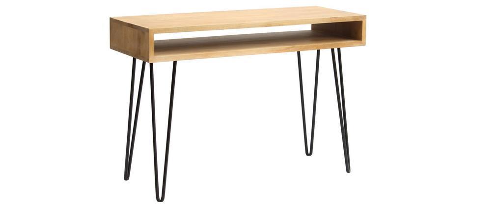 Bureau en manguier et m�tal avec �tag�re VIBES