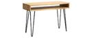 Bureau en manguier et m&eacute;tal avec &eacute;tag&egrave;re VIBES
