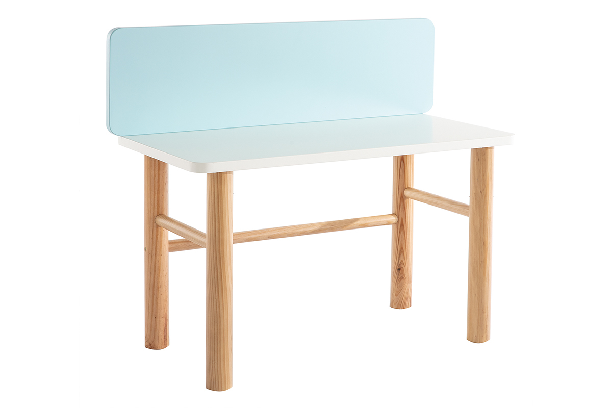 Bureau enfant avec banc bleu et bois clair BERTY