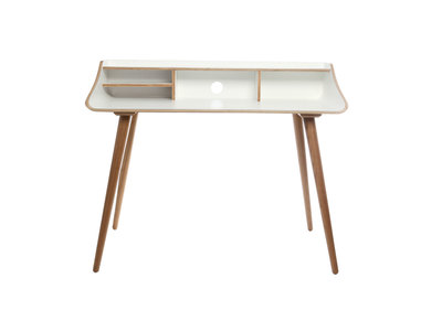 Bureau finition bois teint&eacute; blanc NORDECO