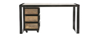 Bureau industriel avec caisson mobile en manguier massif L156 cm INDUSTRIA