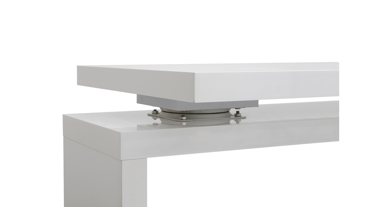 Bureau modulable design blanc laqu L140-218 cm MAX