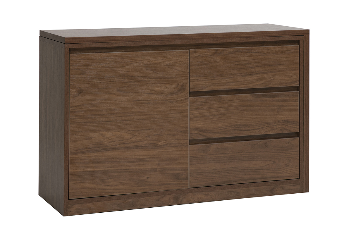 Bureau modulable finition bois fonc� noyer L110-200.5 cm CONRAD