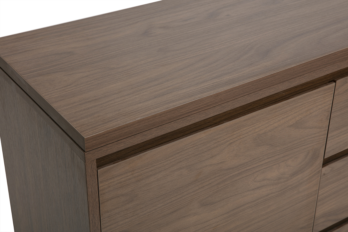 Bureau modulable finition bois fonc� noyer L110-200.5 cm CONRAD