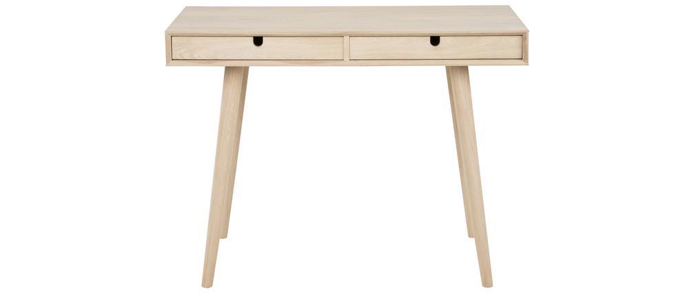 Bureau scandinave 2 tiroirs finition ch�ne L100 cm NOHOLI