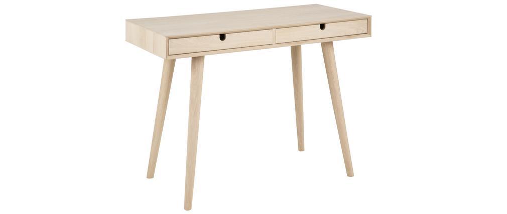 Bureau scandinave 2 tiroirs finition ch�ne L100 cm NOHOLI