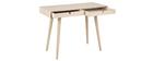 Bureau scandinave 2 tiroirs finition ch&ecirc;ne L100 cm NOHOLI