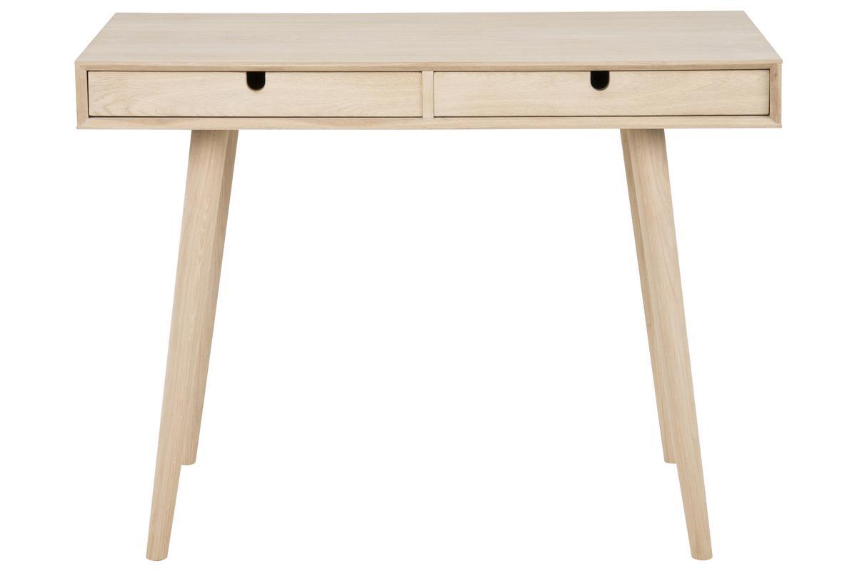 Bureau scandinave 2 tiroirs finition chne L100 cm NOHOLI