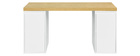Bureau scandinave avec 2 caissons ferm&eacute;s blancs RACKEL