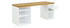 Bureau scandinave avec caissons ouverts et tiroir blancs RACKEL
