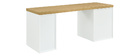 Bureau scandinave avec caissons ouverts et tiroir blancs RACKEL