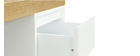 Bureau scandinave avec caissons ouverts et tiroir blancs RACKEL