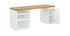 Bureau scandinave avec tiroir et caisson ouvert blancs RACKEL