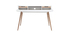 Bureau scandinave bois et blanc 2 tiroirs L140 cm OPUS