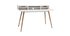 Bureau scandinave bois et blanc 2 tiroirs L140 cm OPUS
