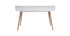 Bureau scandinave bois et blanc 2 tiroirs L140 cm OPUS
