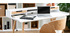 Bureau scandinave bois et blanc 2 tiroirs L140 cm OPUS