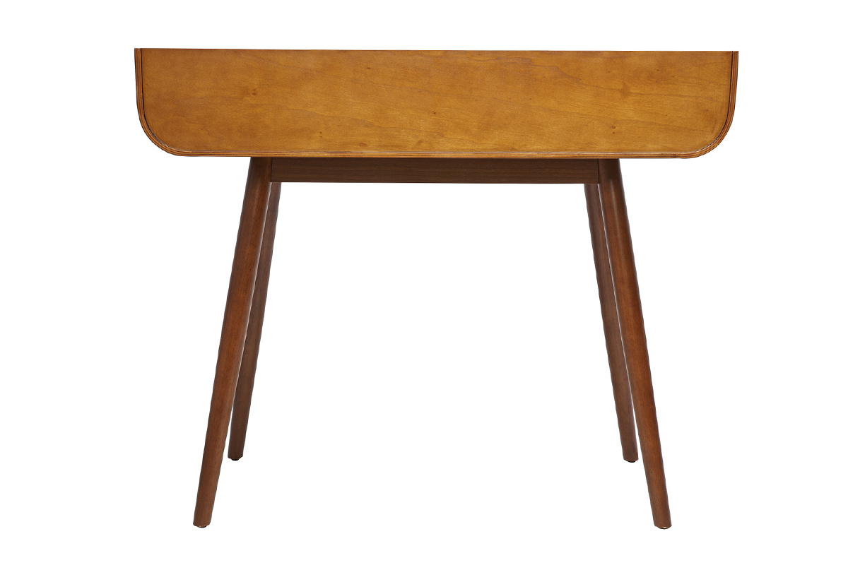 Bureau scandinave bois fonc avec rangements 2 tiroirs L100 cm HALLEN