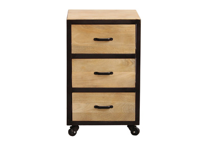 Caisson bureau industriel bois massif INDUSTRIA