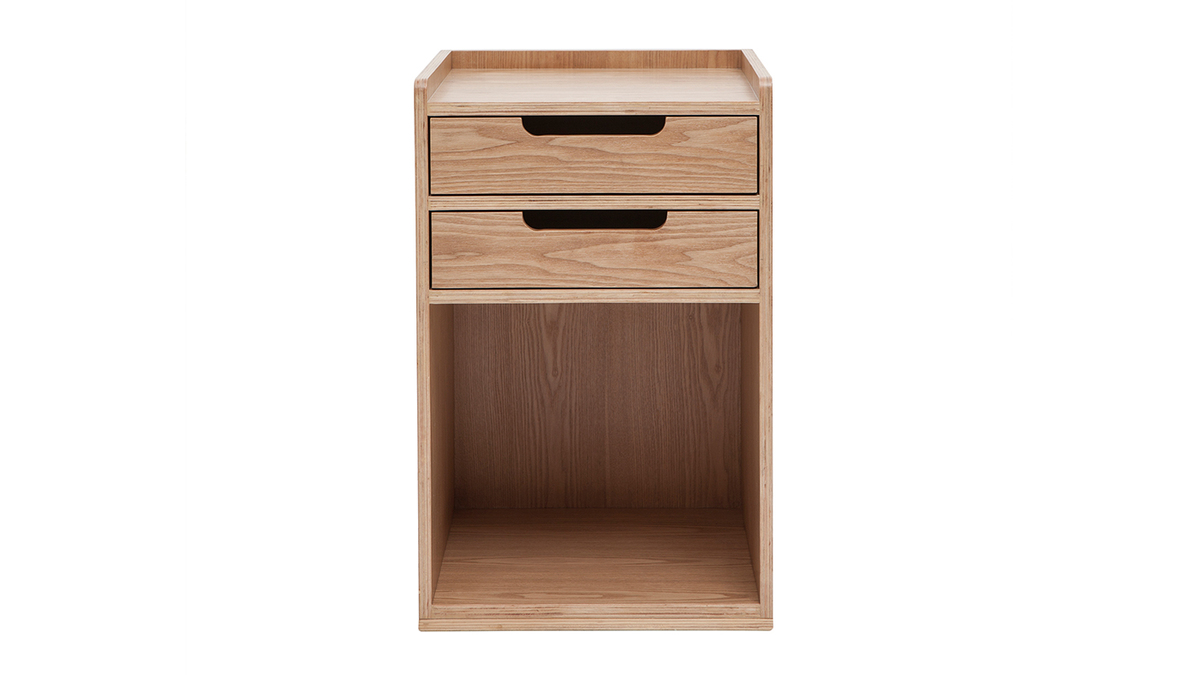 Caisson de bureau 2 tiroirs scandinave bois clair OPUS