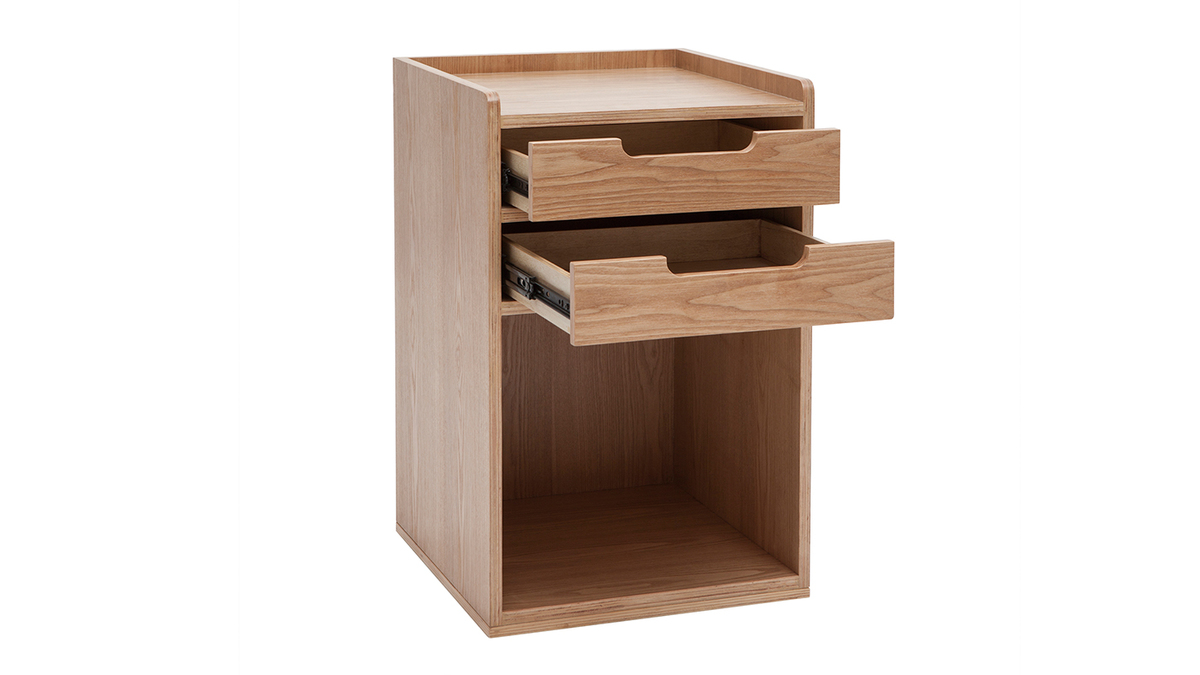 Caisson de bureau 2 tiroirs scandinave bois clair OPUS