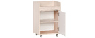 Caisson de rangement &agrave; roulettes blanc et bois NOHA