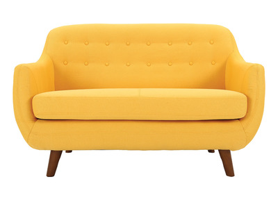 Canap&eacute; 2 places design d&eacute;houssable jaune YNOK