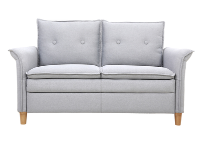 Canap&eacute; 2 places en tissu gris clair CLIFF