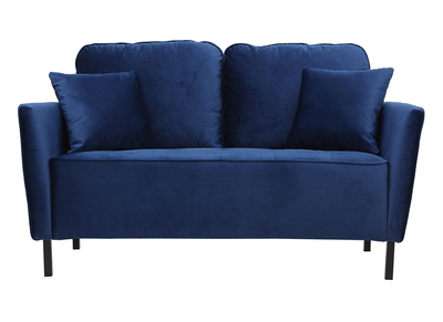 Canap&eacute; 2 places en velours bleu BEKA