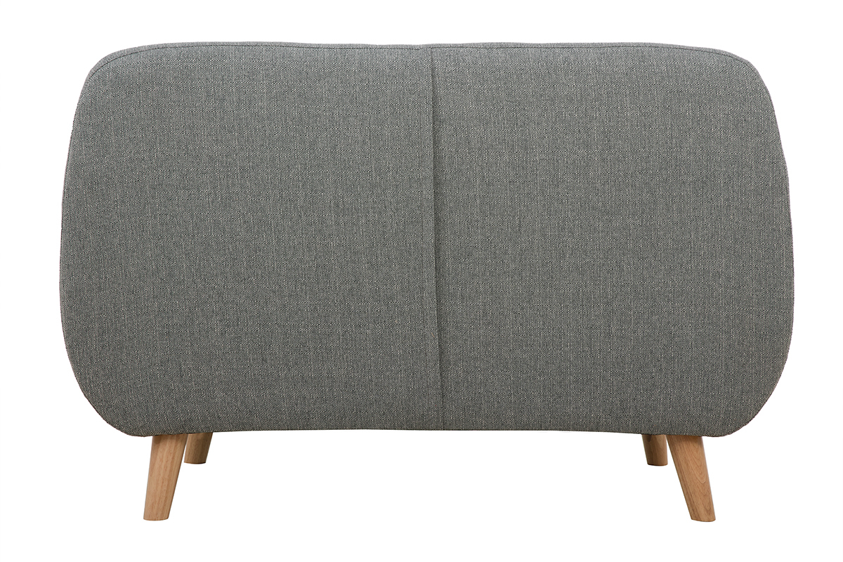 Canap� 2 places scandinave d�houssable gris clair et bois YNOK