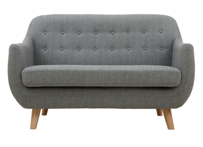 Canap&eacute; 2 places scandinave d&eacute;houssable gris clair et bois YNOK