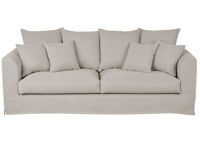 Canapé 3 places déhoussable en tissu coloris lin FEVER