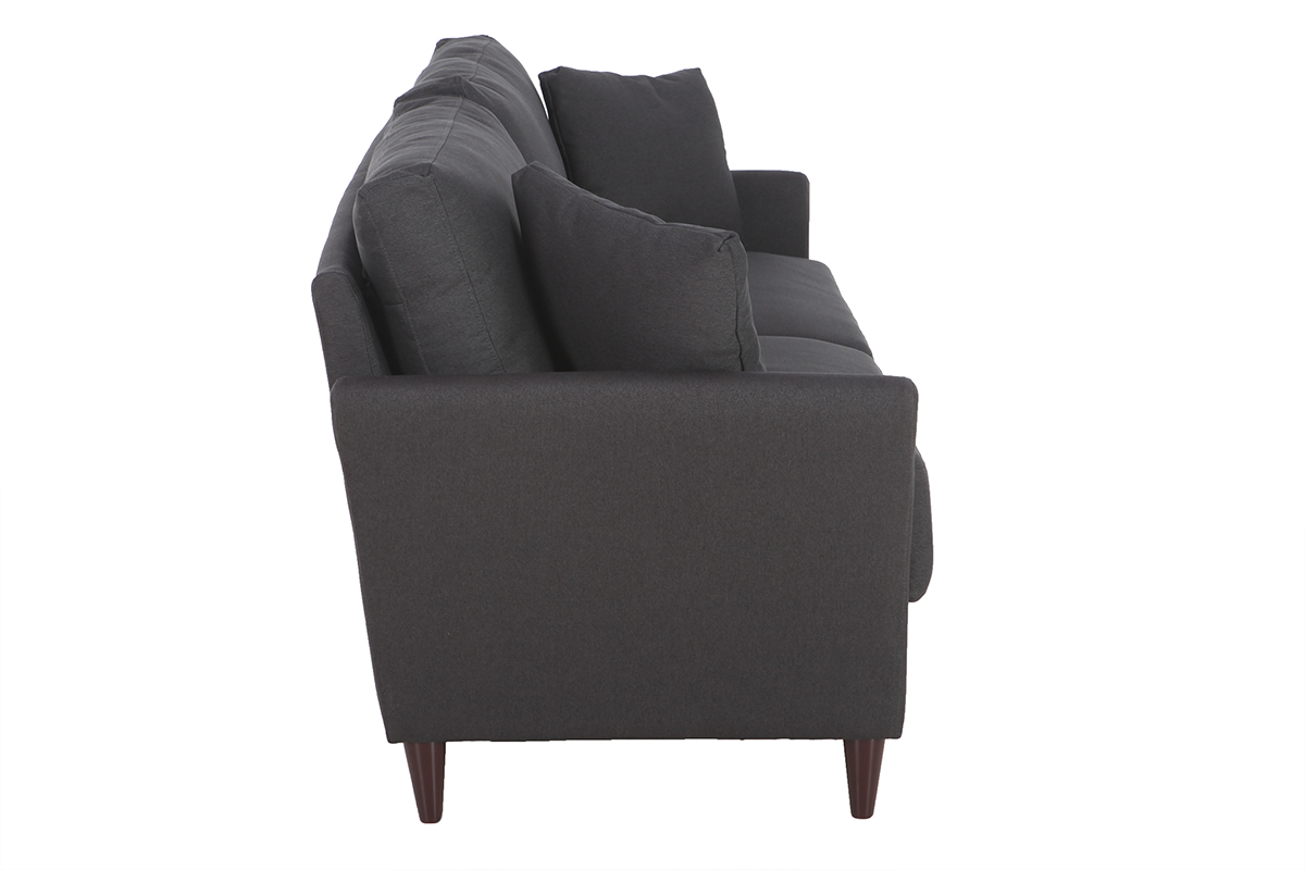 Canap� 3 places design en tissu gris fonc� avec rangement MEDLEY