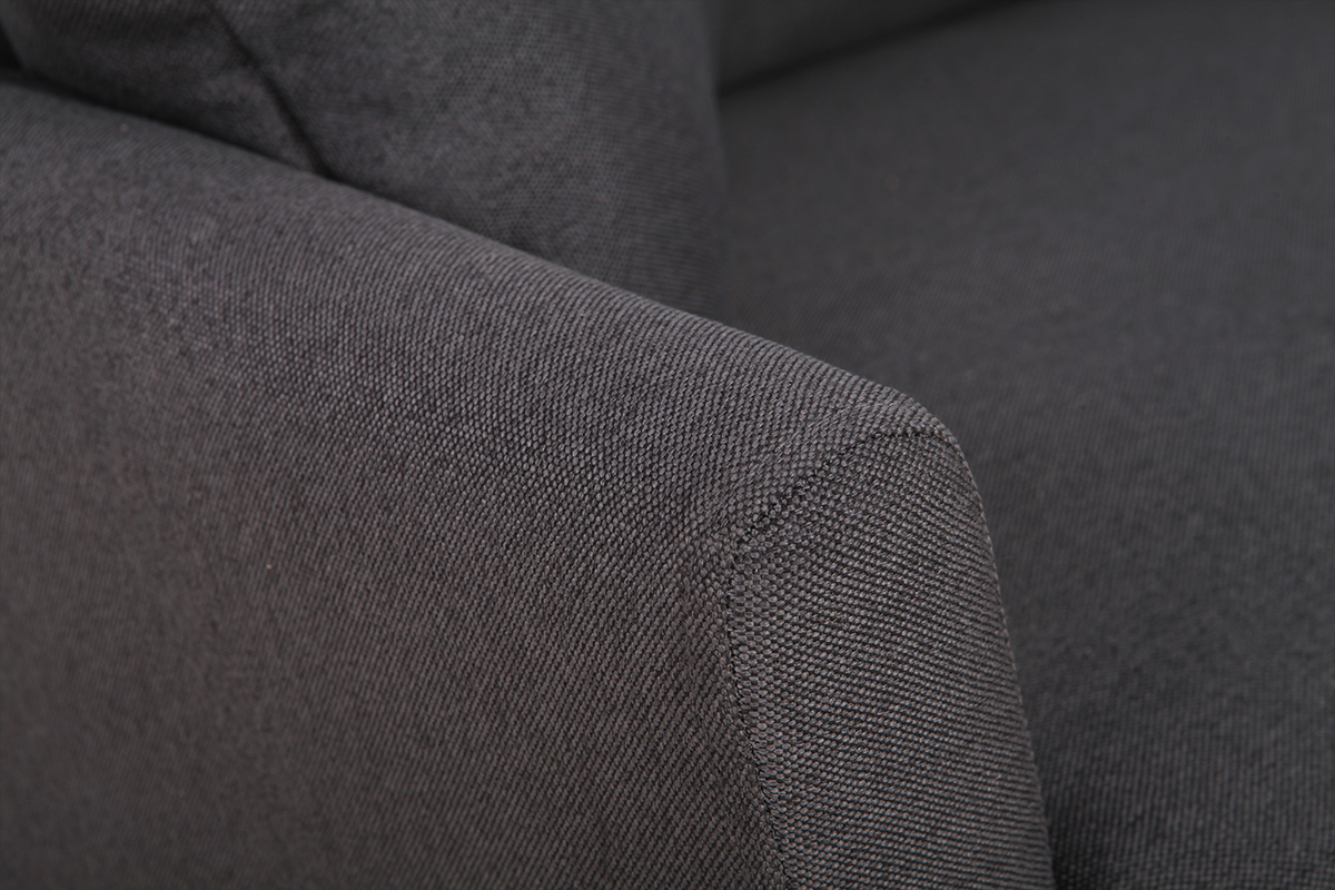 Canap� 3 places design en tissu gris fonc� avec rangement MEDLEY