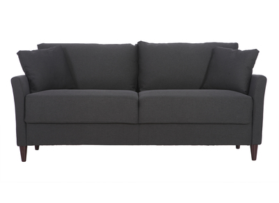 Canap&eacute; 3 places design en tissu gris fonc&eacute; avec rangement MEDLEY