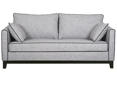 Canap&eacute; 3 places design gris chin&eacute; et velours noir HARRISON - Miliboo & St&eacute;phane Plaza