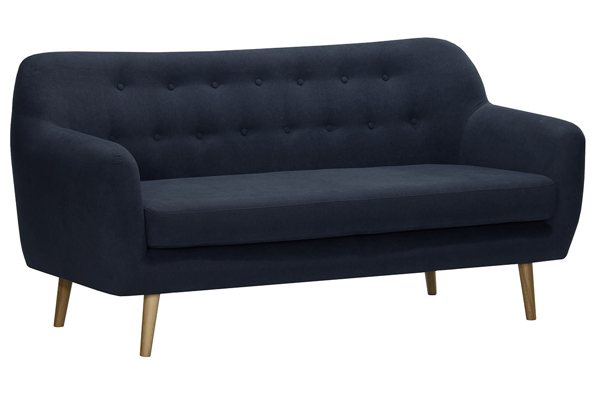 Canap� 3 places design tissu bleu fonc� ABSOLUTE