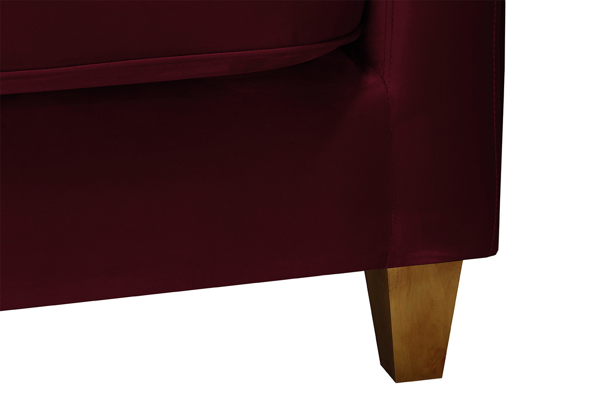 Canap� 3 places design velours bordeaux LYRIC