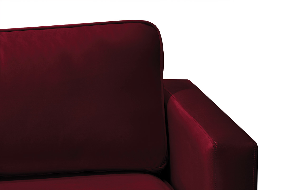 Canap� 3 places design velours bordeaux LYRIC