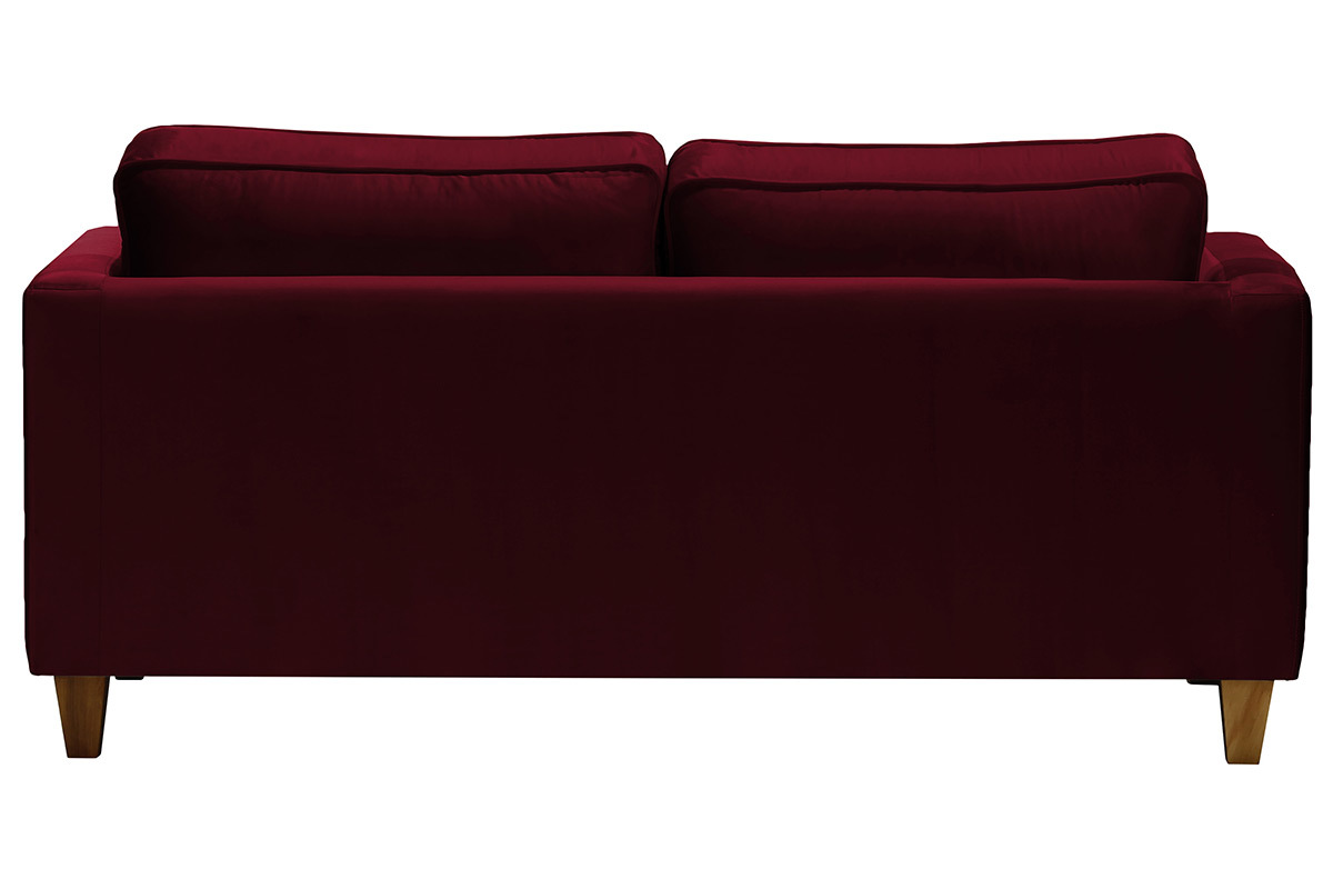 Canap� 3 places design velours bordeaux LYRIC